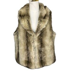 Fenn Wright Manson Women’s XL Faux Fur Vest NWT Brown Tan  Winter Layering